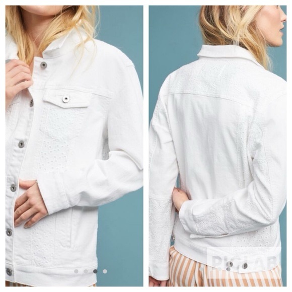 Anthropologie Pilcro and the Letterpress White Jean Jacket - Picture 3 of 6